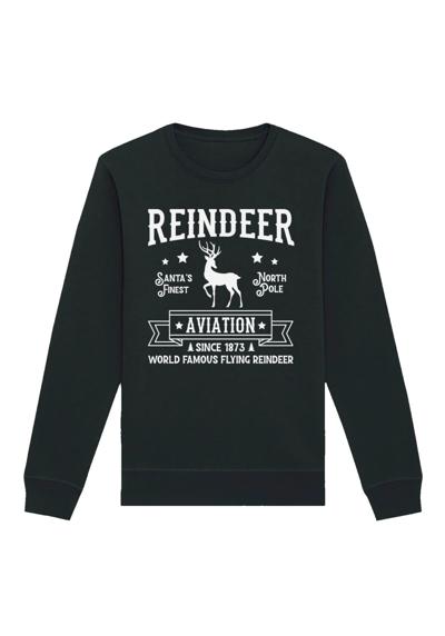 Свитшот Weihnachten Reindeer Aviation Retro Sign (GOTS)