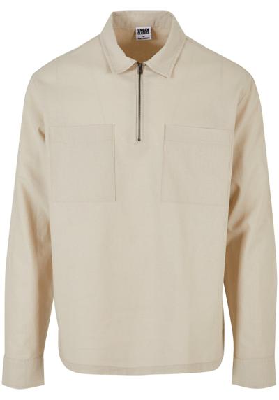 Рубашка с длинным рукавом Urban Classics Herren Cotton Linen Half Zip Shirt