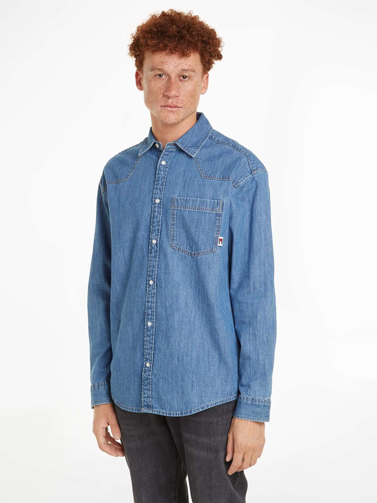 Джинсовая рубашка с нагрудным карманом TJM RLX WESTERN DENIM SHIRT