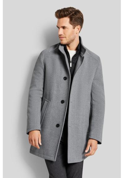 Шерстяное пальто, с воротником стойкой.