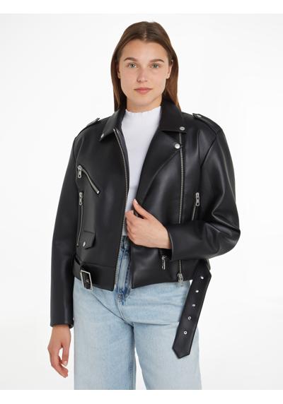 Кожаная куртка с поясом CLASSIC FAUX LEATHER BIKER