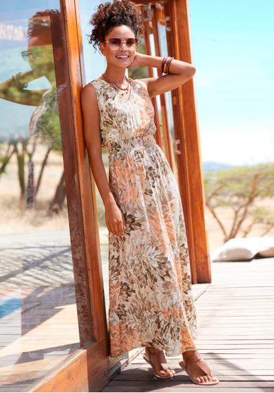 Платье-макси с цветочным принтом и V-образным вырезом, воздушное летнее платье.