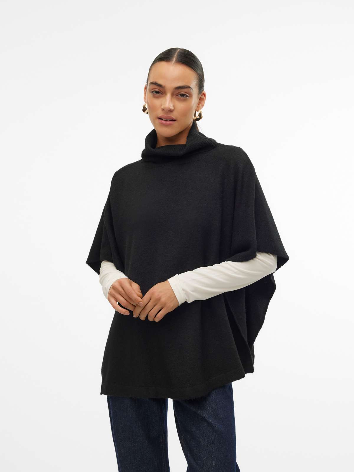 Вяжем пончо »VMMARY ROLLNECK KNIT PONCHO GA«