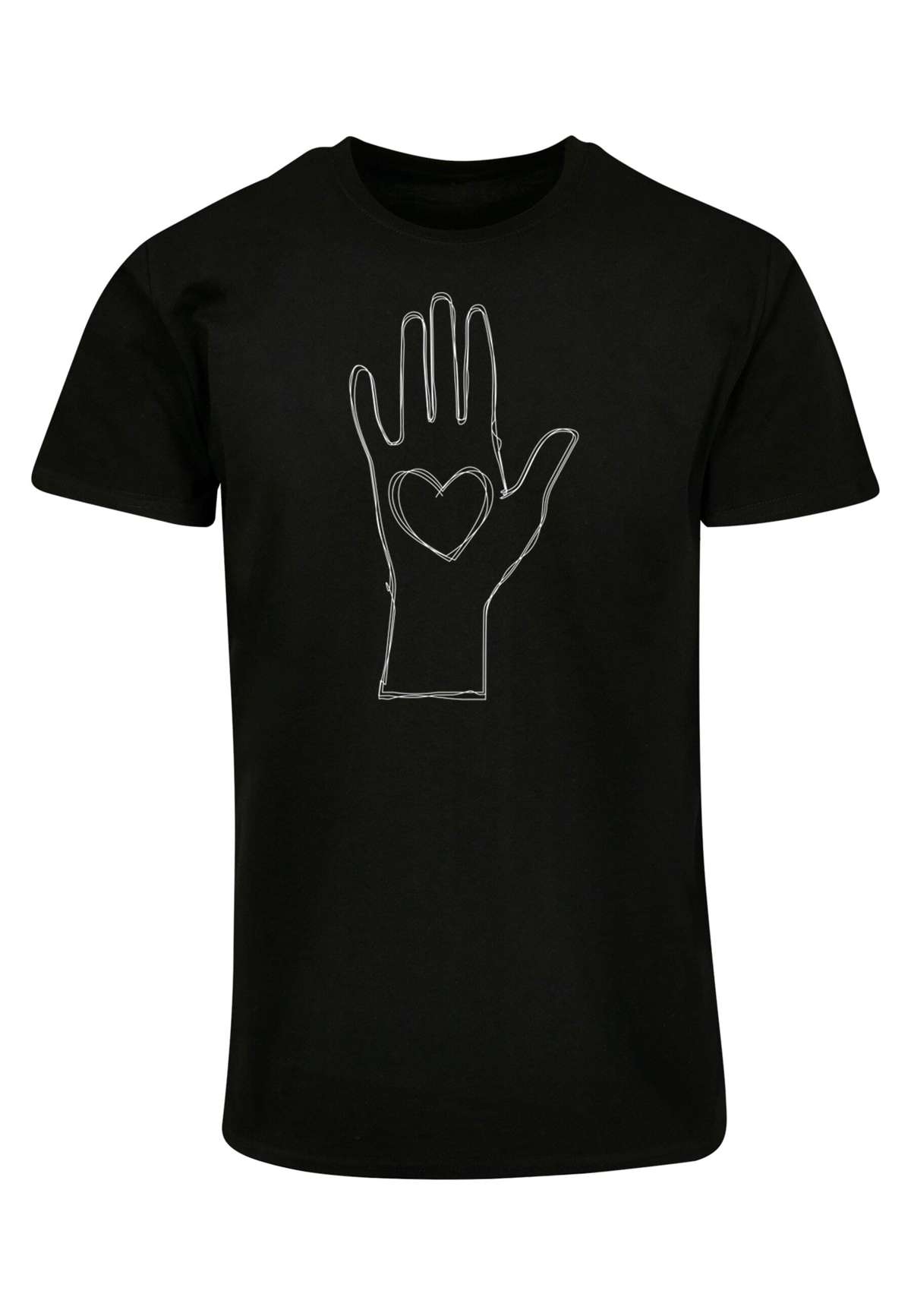 футболка»Herren Peace - Scribble Hand Heart Black Basic T-Shirt«