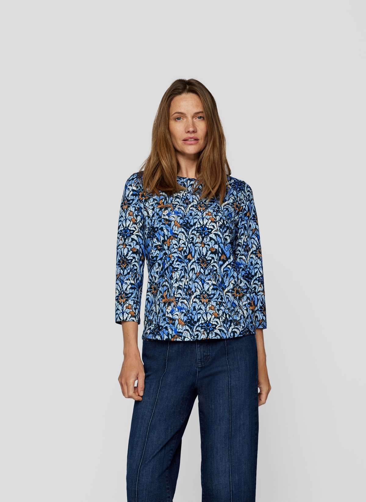 Рубашка с принтом Floral gemustertes Shirt mit 3/4-Armeln