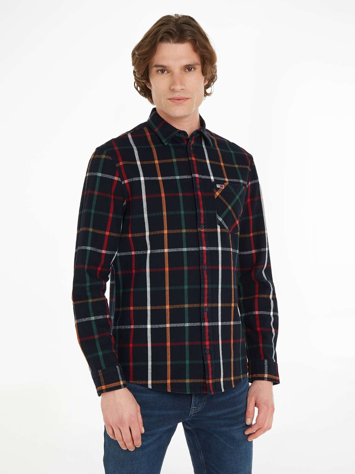 Фланелевая рубашка с нагрудным карманом TJM REG CHECK FLANNEL SHIRT