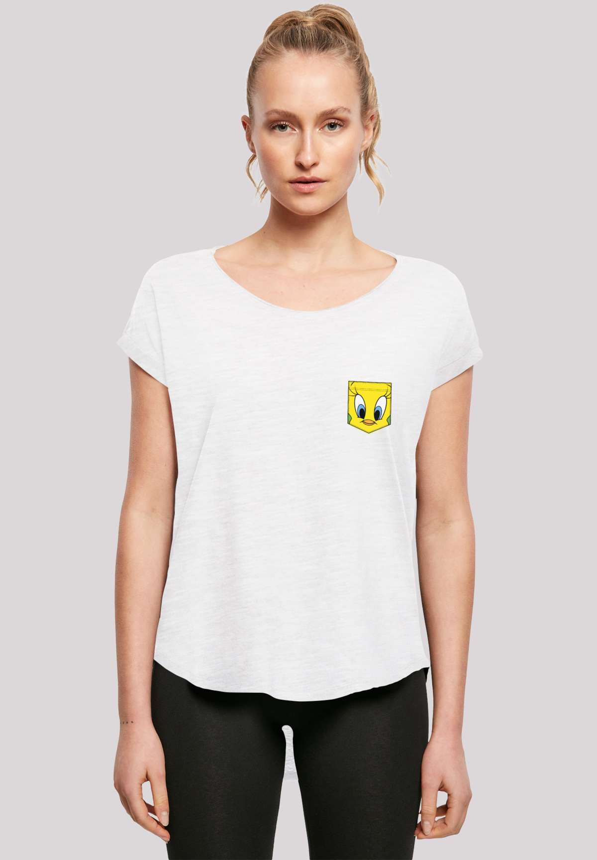 футболка Looney Tunes Tweety Pie Face Faux Pocket