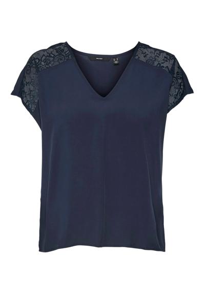 V-образная рубашка VMRUSK LACE V-NECK SS TOP WVN GA