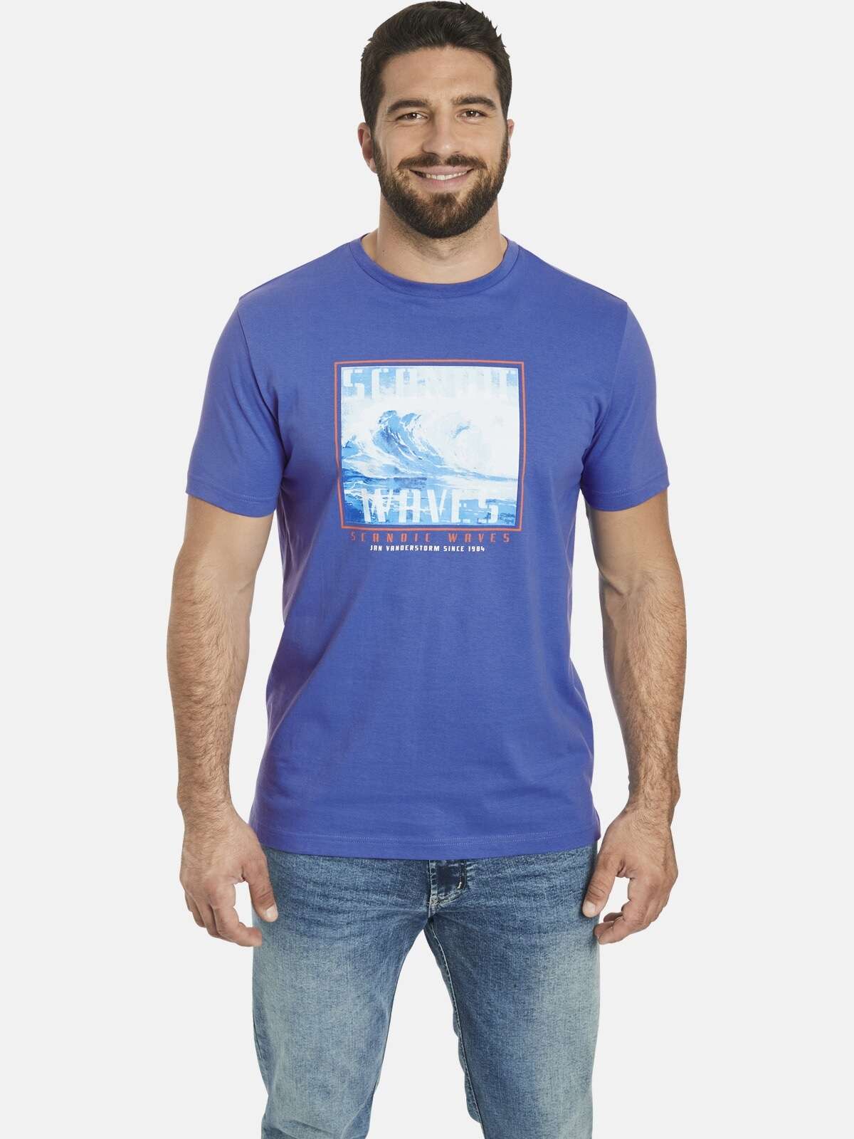 Рубашка с круглым вырезом и волнистым принтом T-Shirt GERFRIED