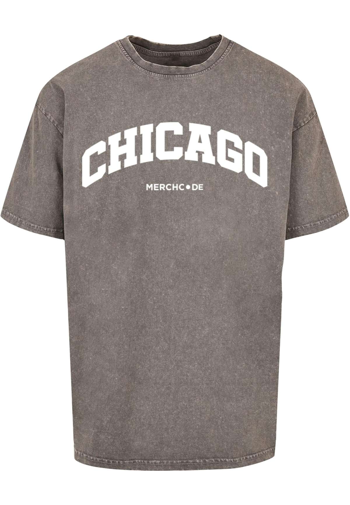 футболка»Herren Chicago Wording - Acid Washed Oversize Tee«