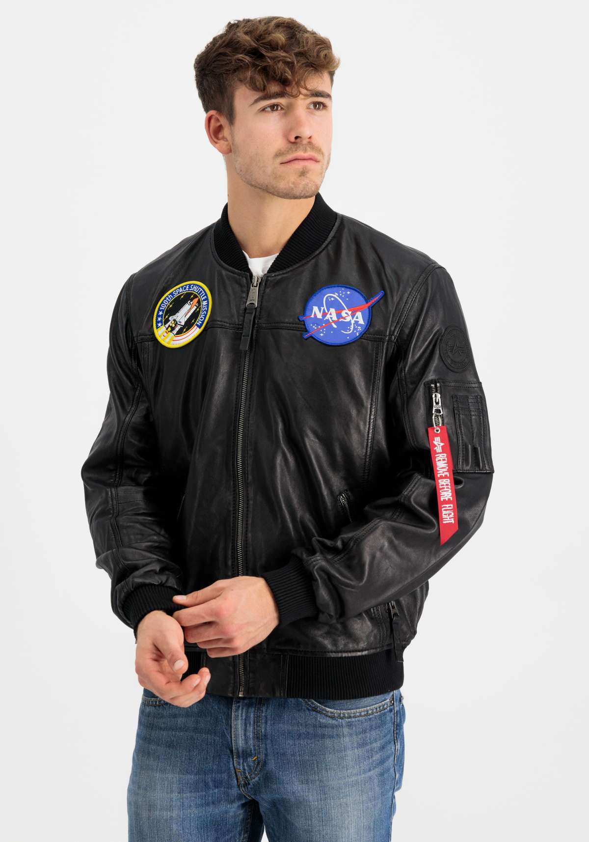 Куртка-бомбер»Men - Bomber Jackets MA-1 LW NASA Leather«