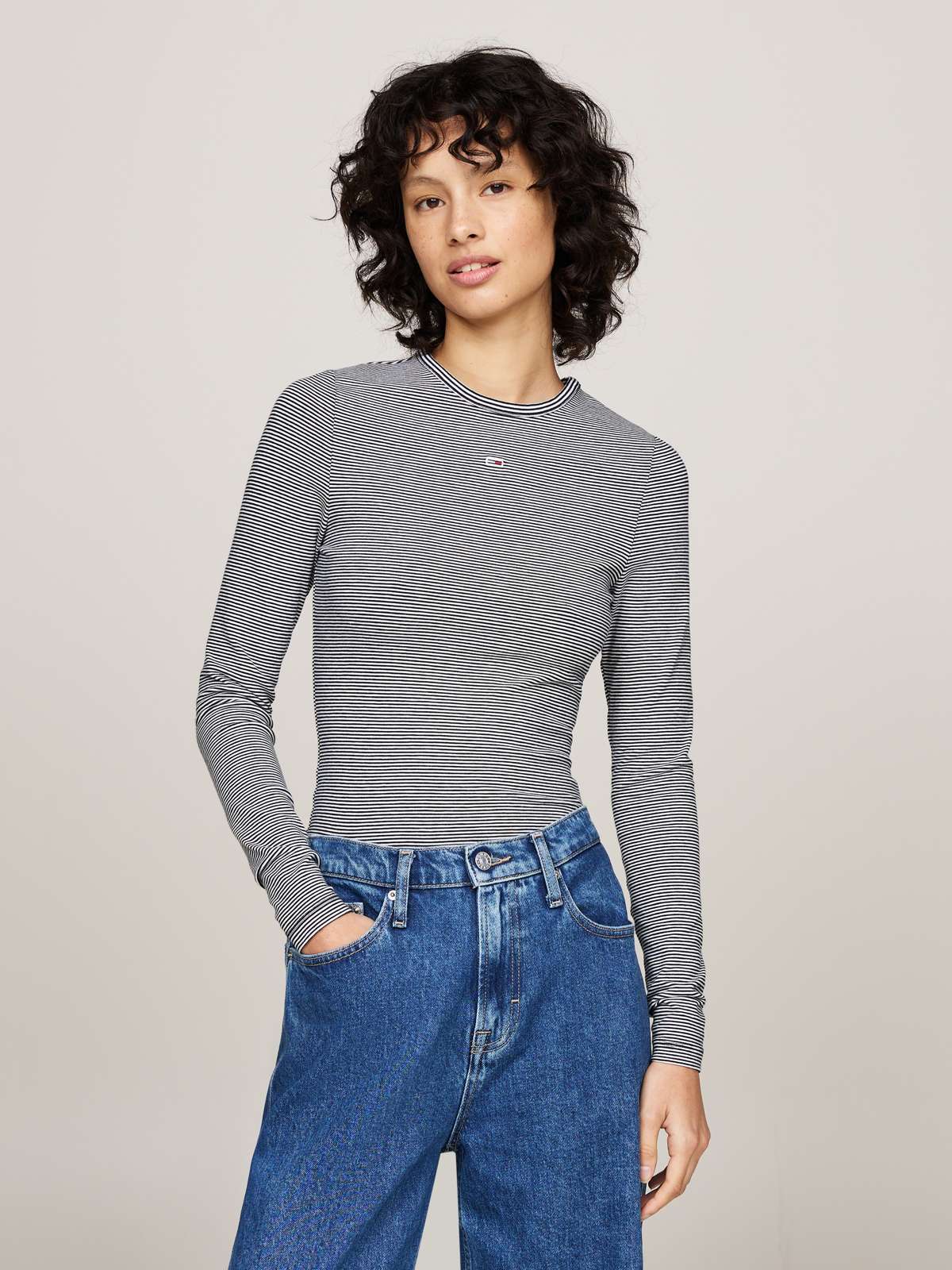 Рубашка с длинными рукавами в рубчик »TJW SLIM STRIPE ESSENTIAL RIB LS«