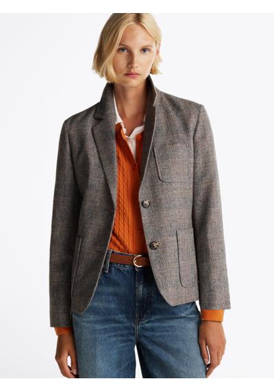 Короткий пиджак в модную клетку »WOOL MIX CHECK SB BLAZER«