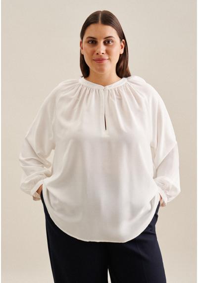 Блуза без шнуровки, с длинными рукавами и круглым вырезом, однотонная