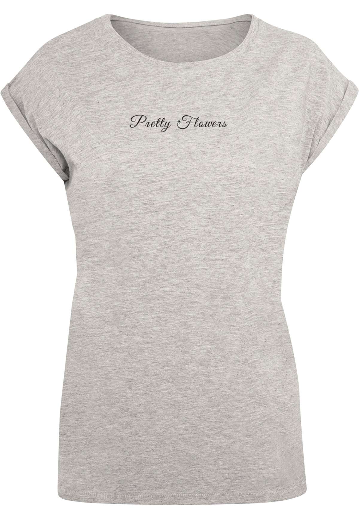 футболка »Damen Ladies Pretty Flowers - Extended Shoulder Tee«