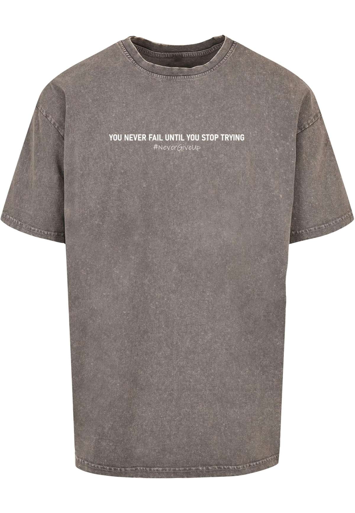 футболка Herren Never Give Up Acid Washed Heavy Oversized Tee