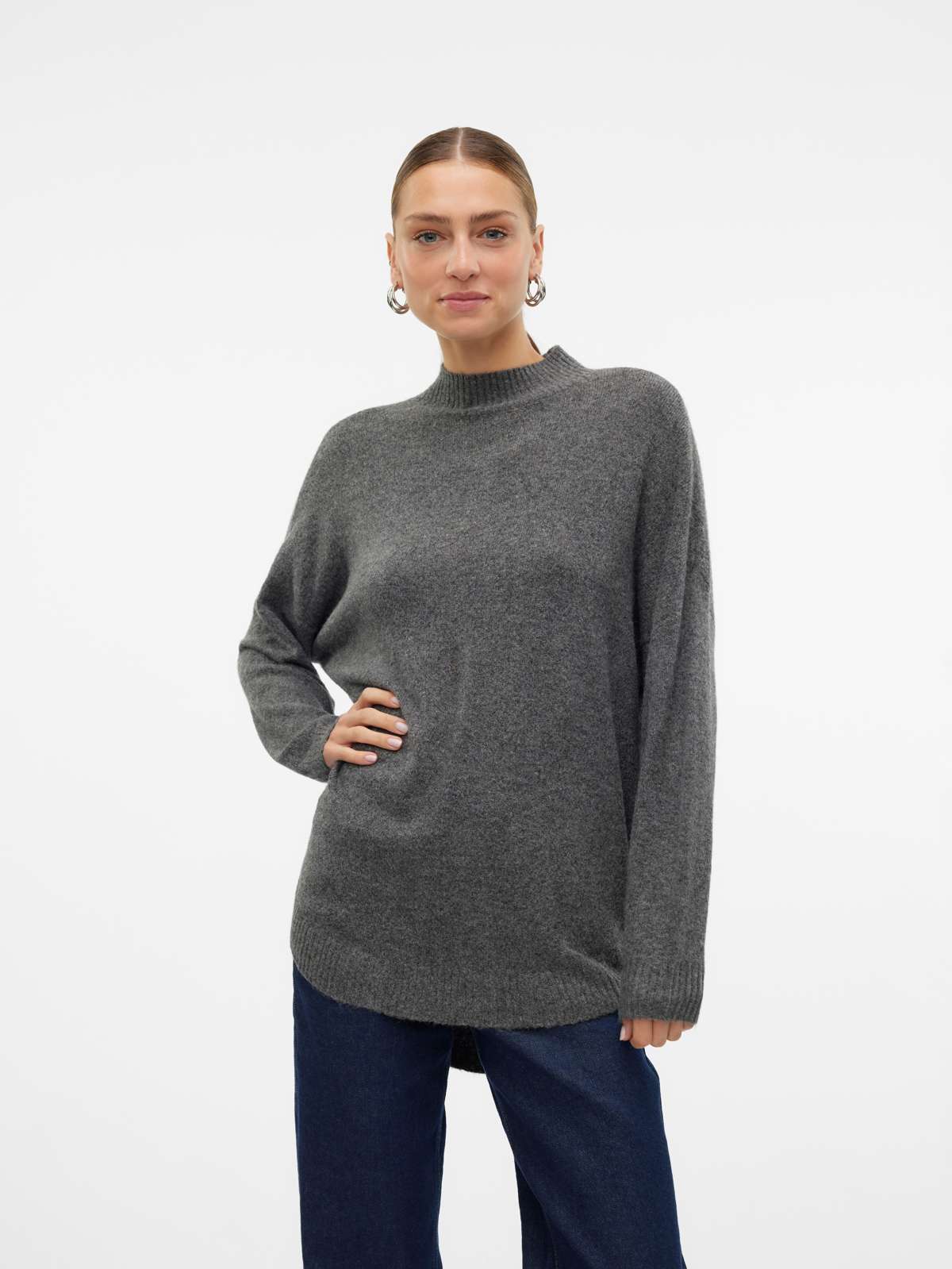 Вязаный свитер »VMPLAZA LS HIGHNECK LONG PULLOVER GA BOO«