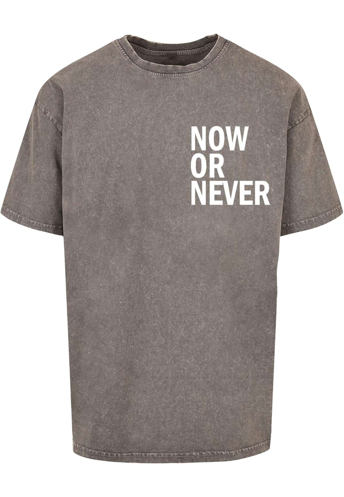 футболка»Herren Now Or Never Acid Washed Heavy Oversized Tee«