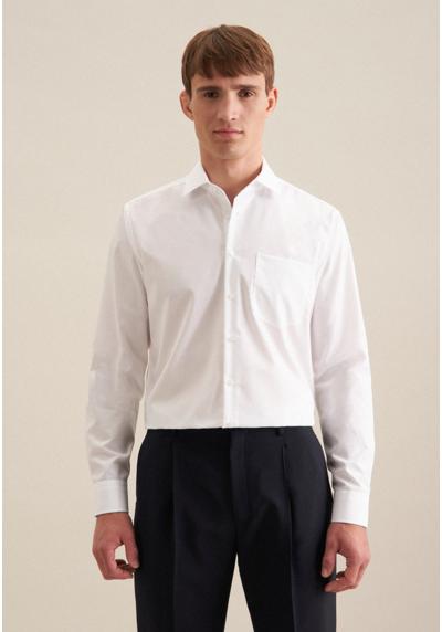 Рубашка деловая, стандартная, удлиненные рукава, воротник «Кент», однотонная