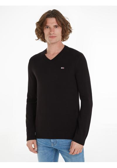 Толстовка с вышивкой логотипа TJM SLIM V NECK ESSNTL SWEATER