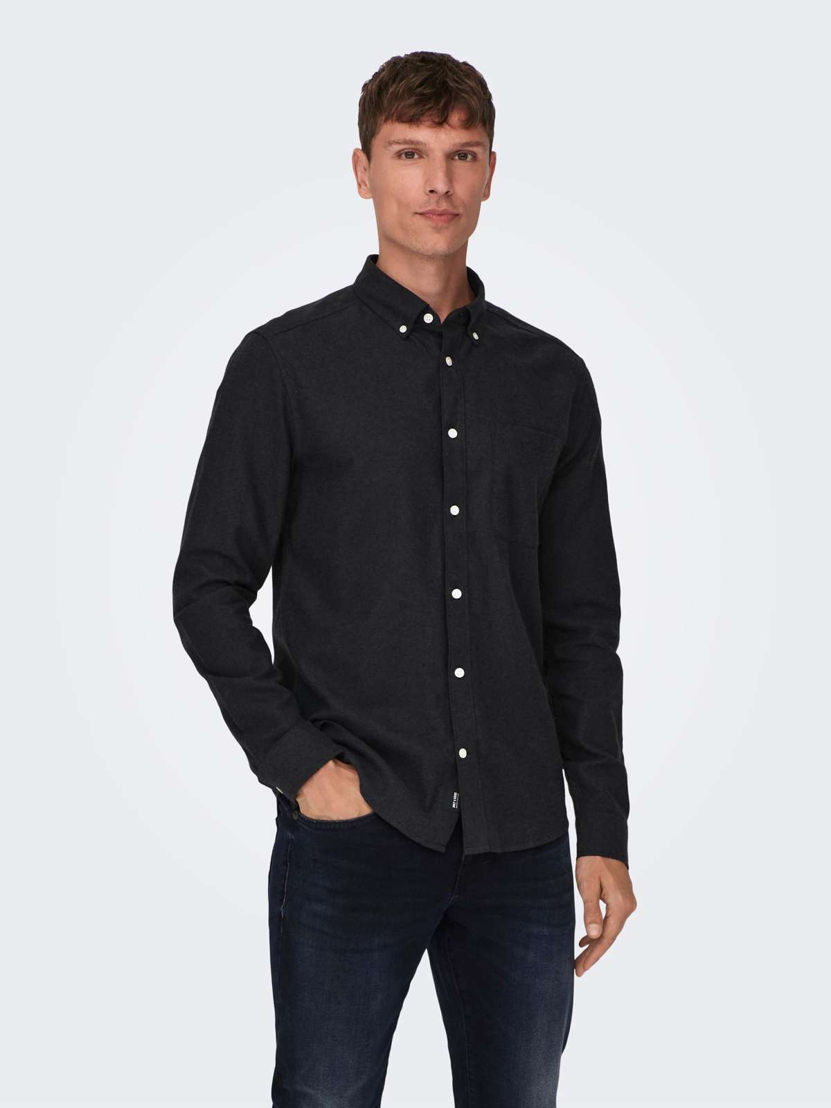 Рубашка с длинным рукавом ONSGUDMUND SLIM 1-PKT SOLID SHIRT NOOS