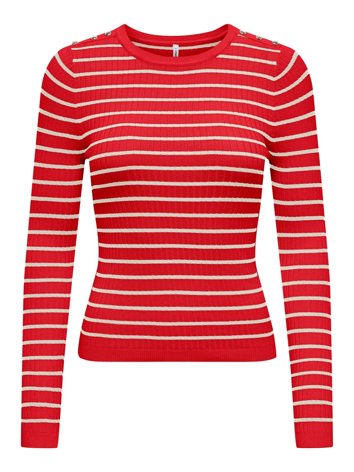 Вязаный свитер ONLMILA LS STRIPE BUTTON O-NECK CC KNT