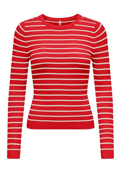 Вязаный свитер ONLMILA LS STRIPE BUTTON O-NECK CC KNT