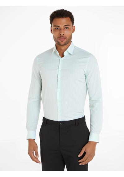 Рубашка с длинными рукавами и тисненым логотипом»POPLIN STRIPE SLIM SHIRT«