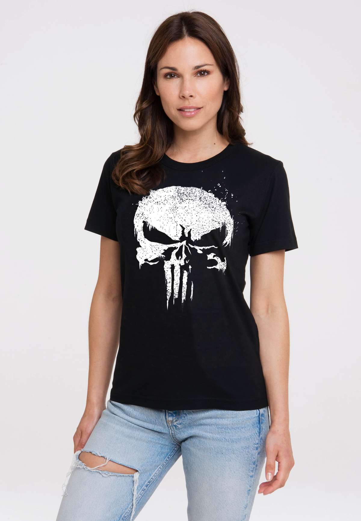 Футболка с лицензионным принтом »Marvel - Punisher TV Skull«