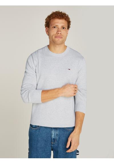 Свитер с круглым вырезом и нашивкой-флажком TJM SLIM ESSENTIAL LIGHT SWEATER