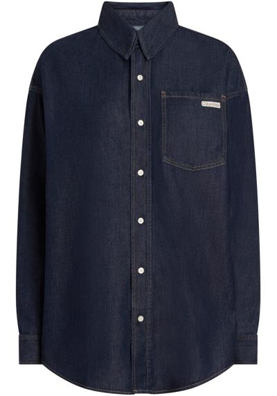 Джинсовая блузка с вышивкой логотипа »OVERSIZED LS DENIM SHIRT«