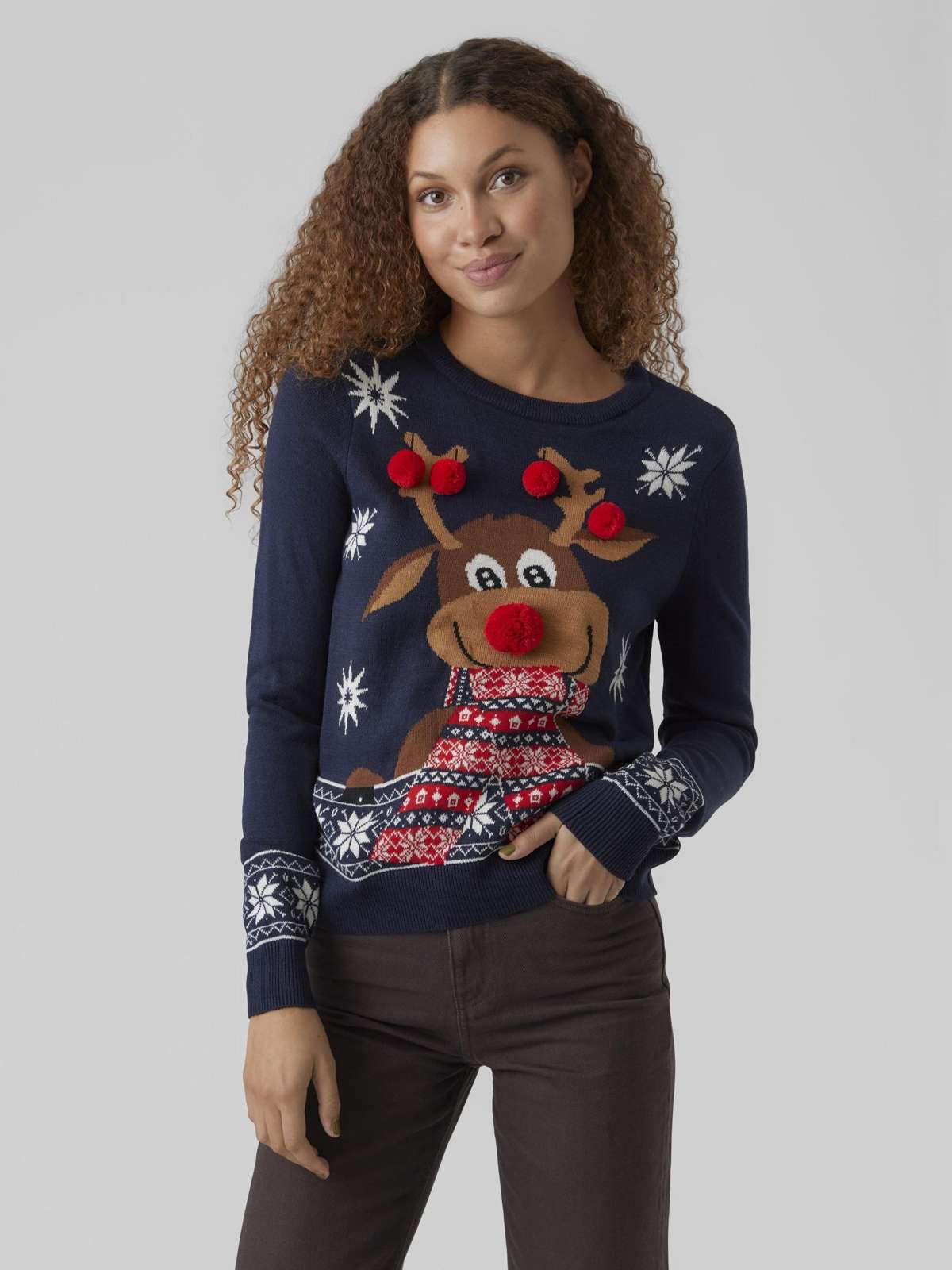 Рождественский свитер »VMNEWFROSTYDEER LS O-NECK BLOUSE XMAS«