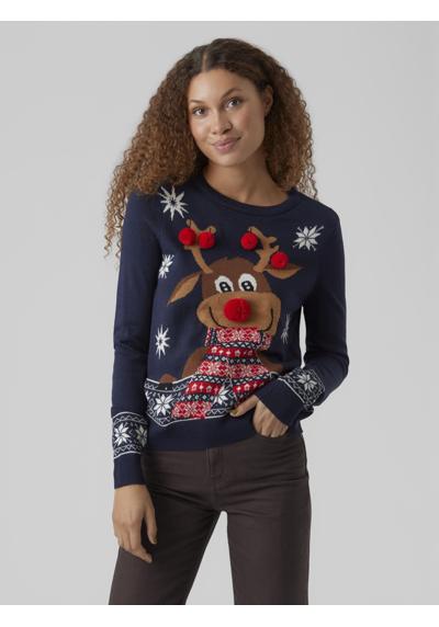 Рождественский свитер »VMNEWFROSTYDEER LS O-NECK BLOUSE XMAS«