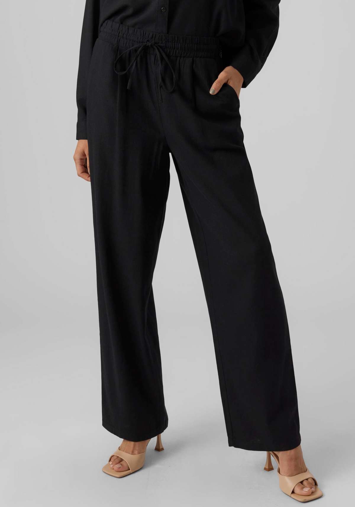 Брюки без застежки с льном »VMJESMILO WIDE PANTS GA NOOS«