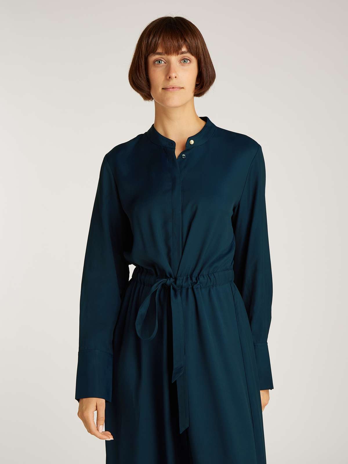 Платье-блузка с завязками SOFT VIS COLARLESS SHIRT DRESS