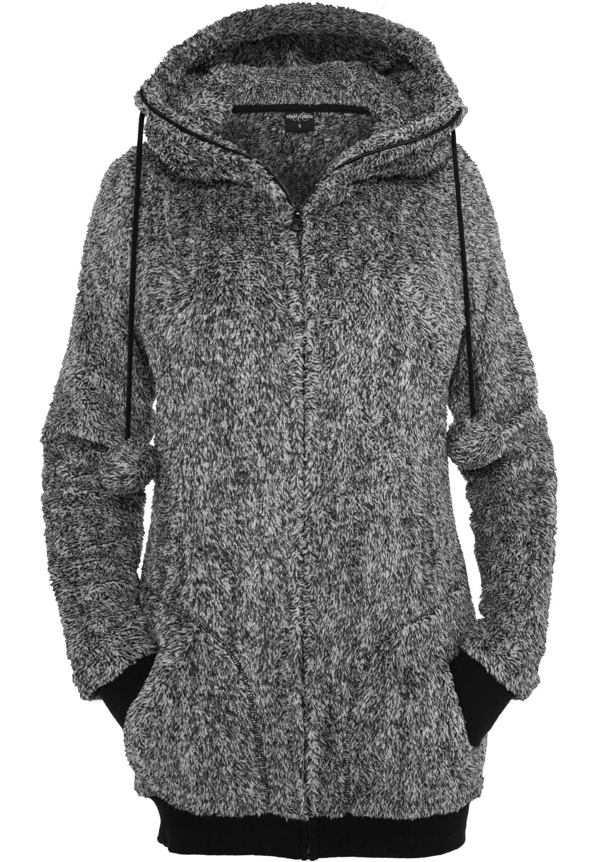 Толстовка »Urban Classics Damen Ladies Melange Teddy Zip Hoody«