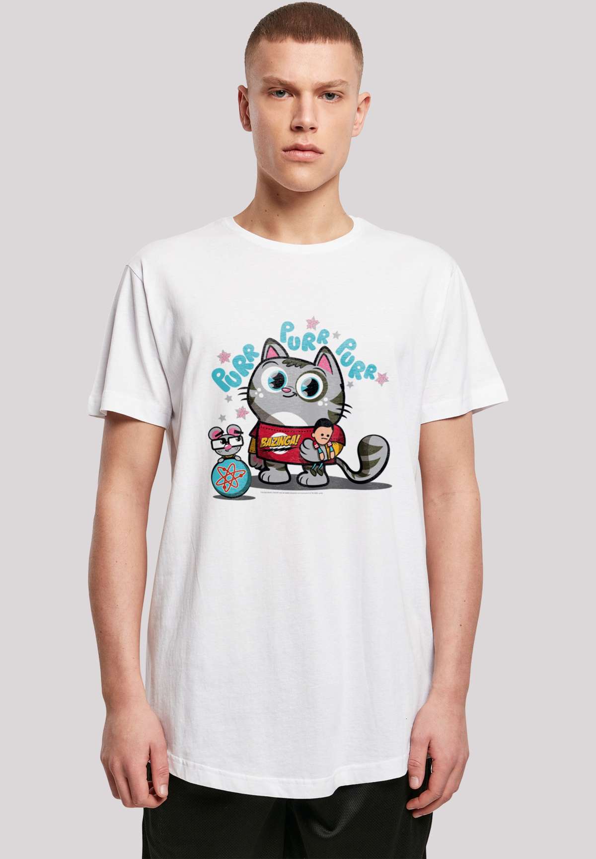 футболка»Long Cut Shirt `Big Bang Theory Bazinga Kitty`«