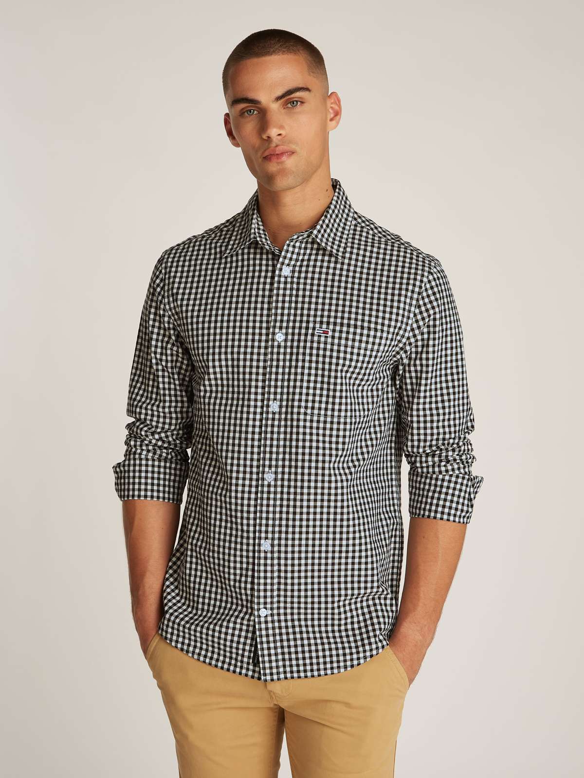 Клетчатая рубашка с клетчатым узором TJM POPLIN CHECK SHIRT