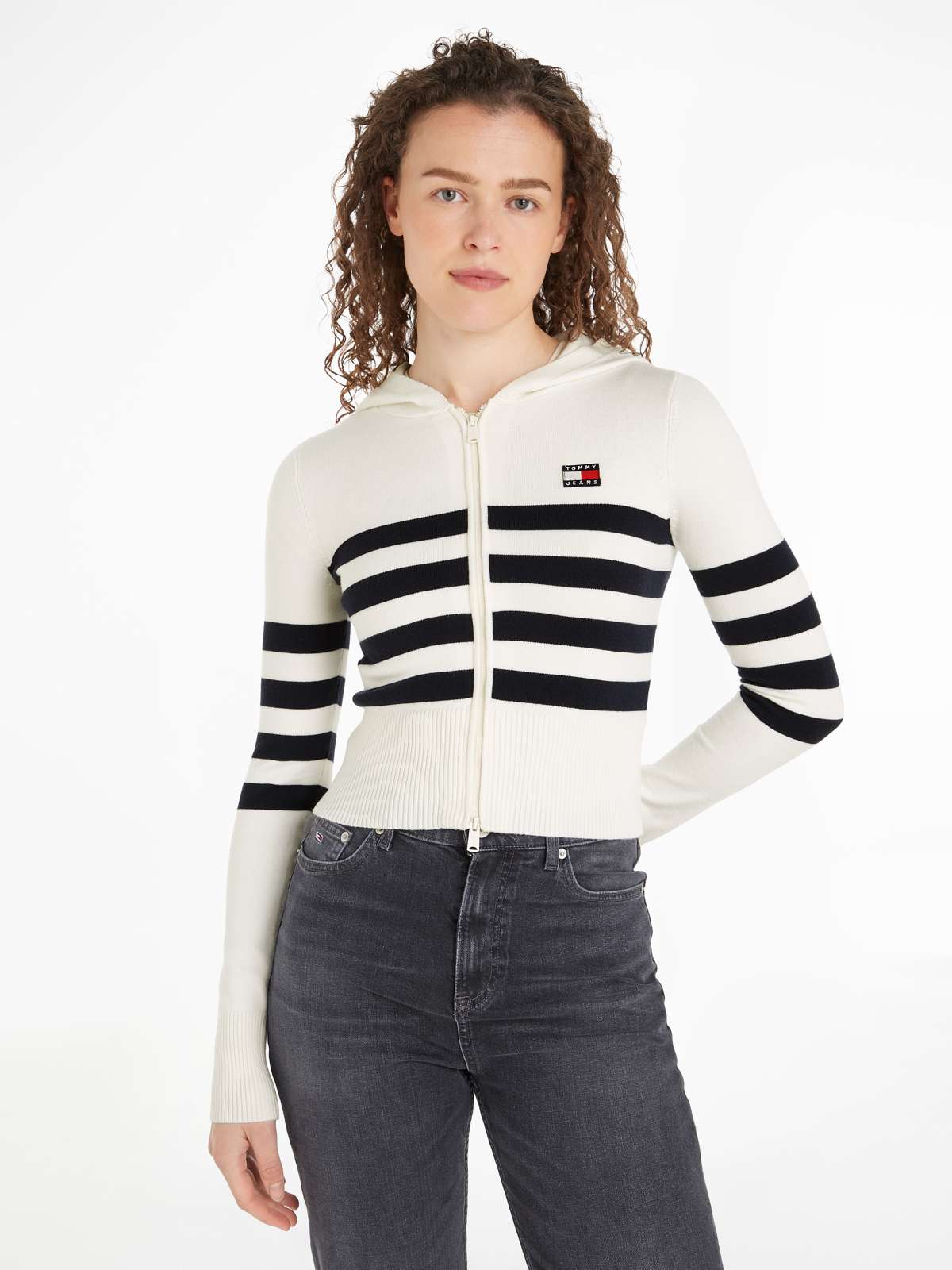 Толстовка с флагом Tommy Jeans »TJW STRIPE ZIP THRU BADGE HOOD«