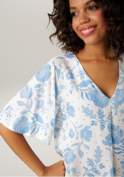 Блуза-слип с крупным цветочным принтом