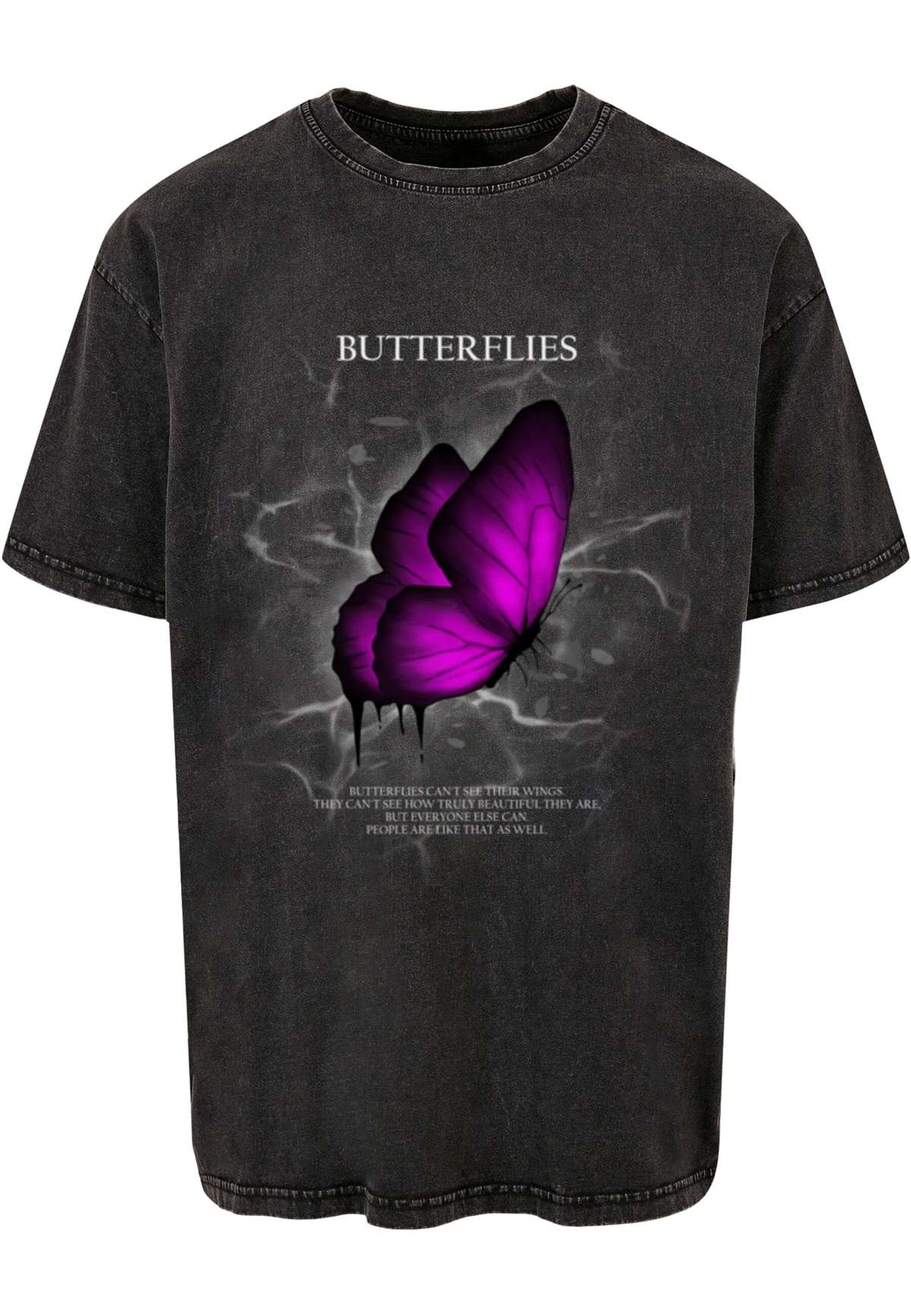 футболка»Herren Butterflies Acid Washed Heavy Oversized Tee«