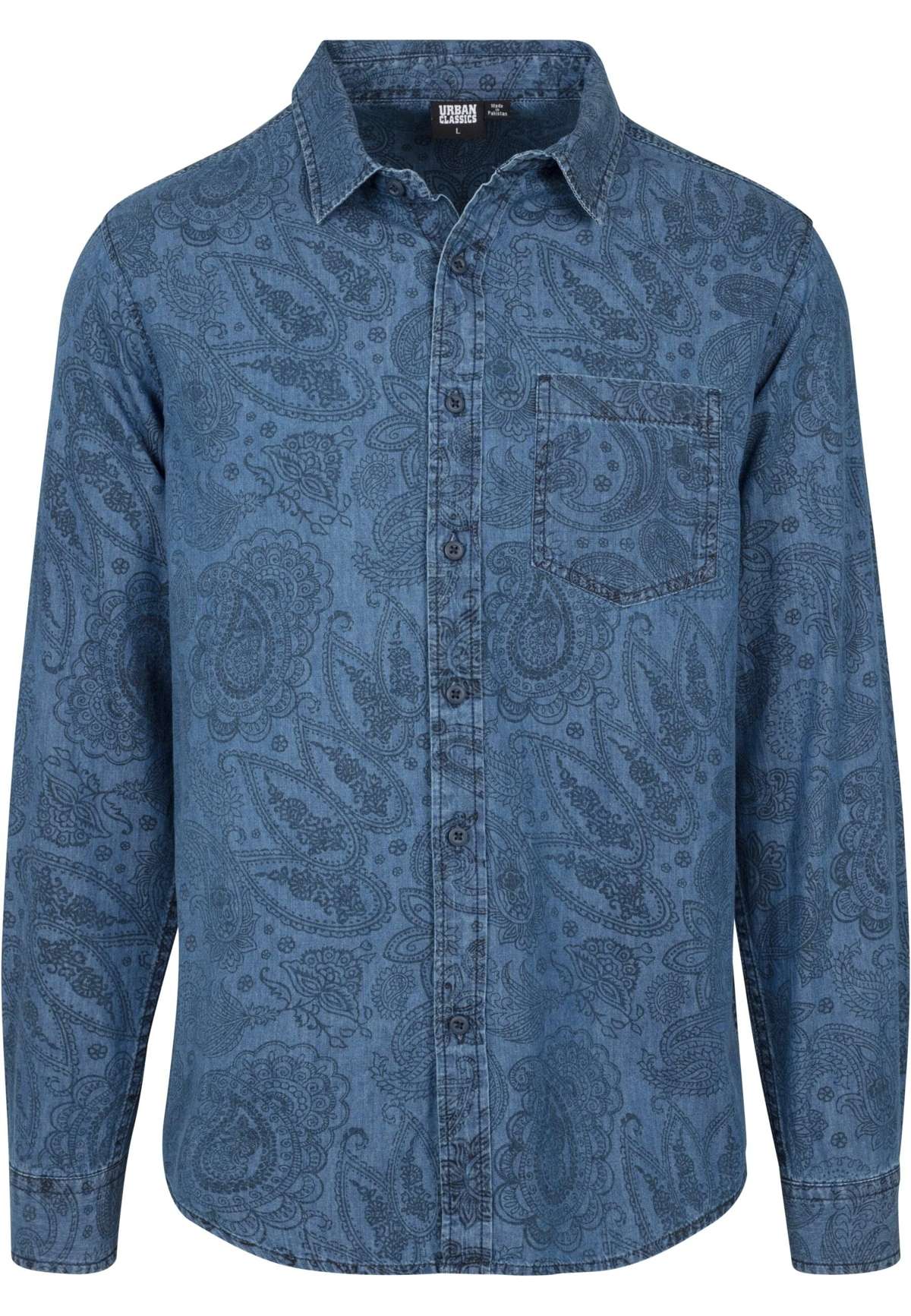 Рубашка с длинным рукавом Urban Classics Herren Printed Paisley Denim Shirt