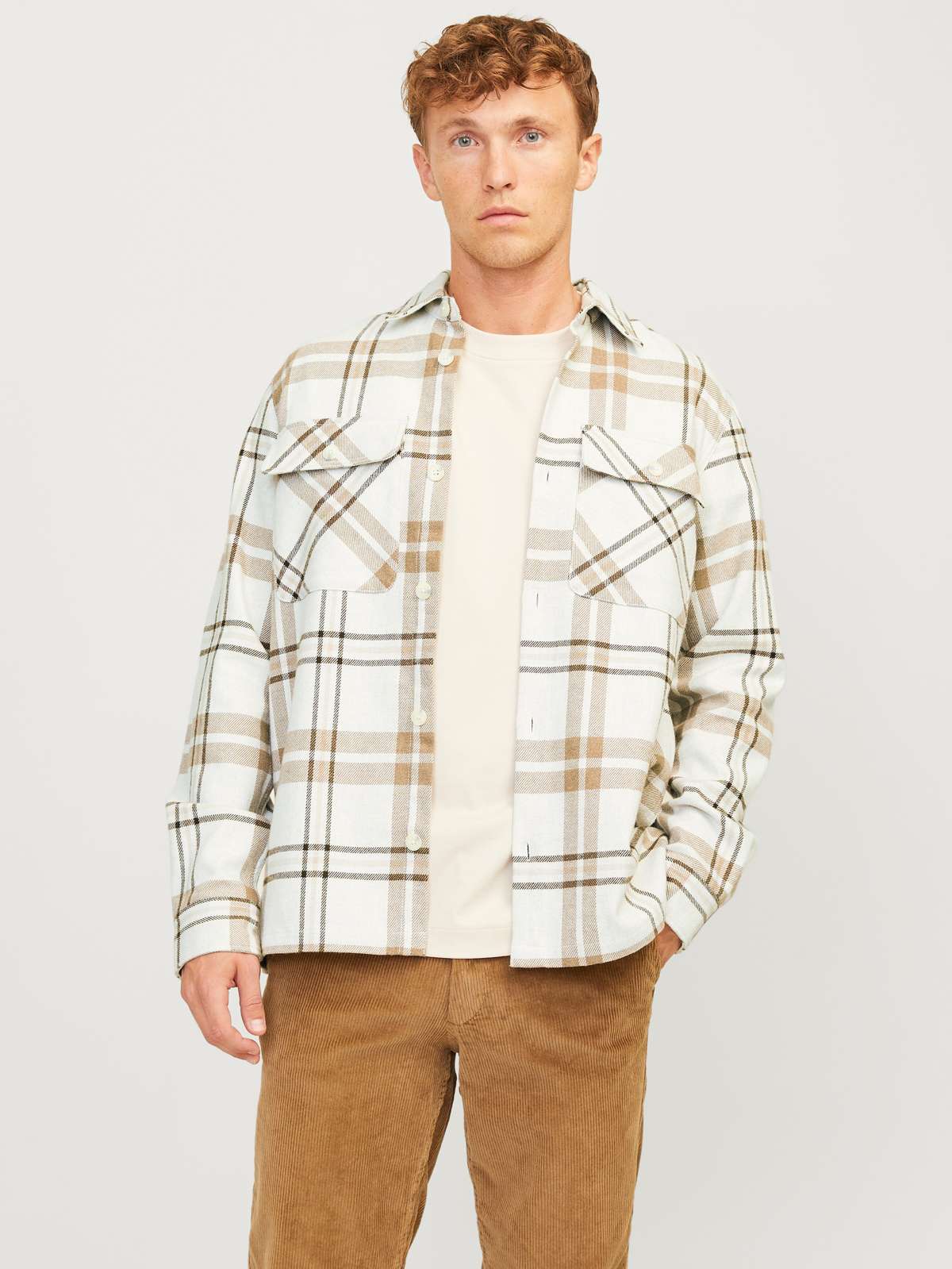 Рубашка с длинным рукавом JPRRAYMOND MELANGE CHECK LS OVERSHIRT SN