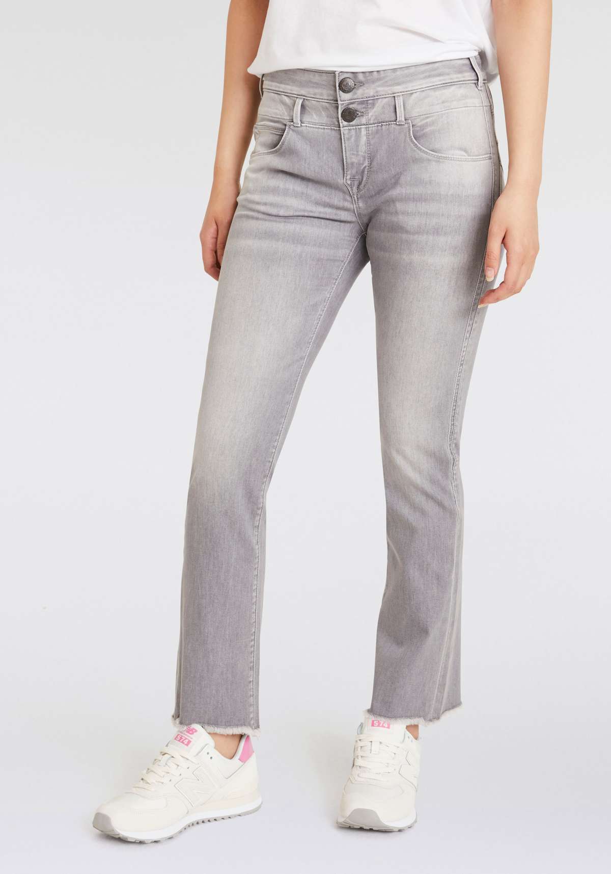 Джинсы Bootcut »Baby Cropped Recycled Denim Grey«