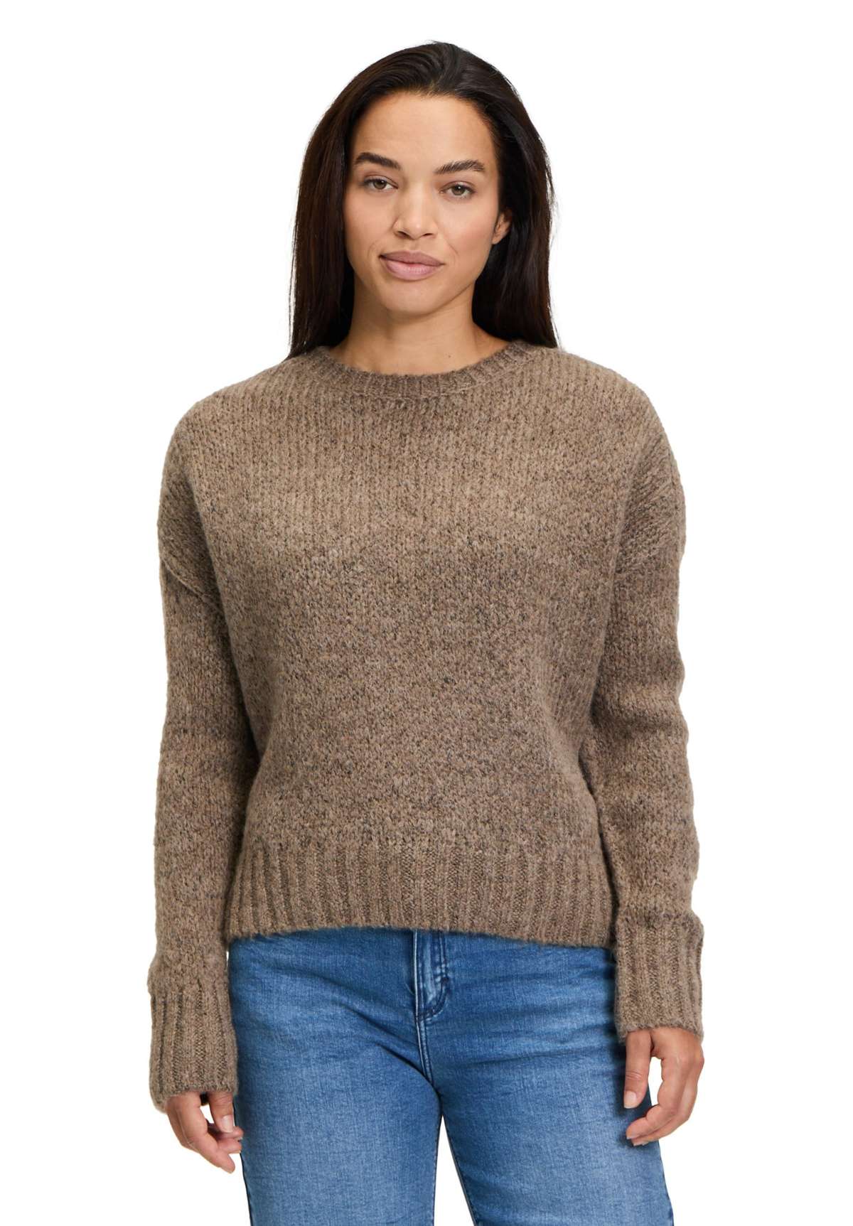 Вязаный свитер Basic-Pullover mit Rundhalsausschnitt