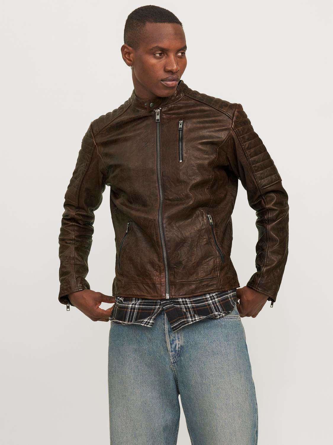 Кожаная куртка»JJERICHARD LEATHER JACKET NOOS«