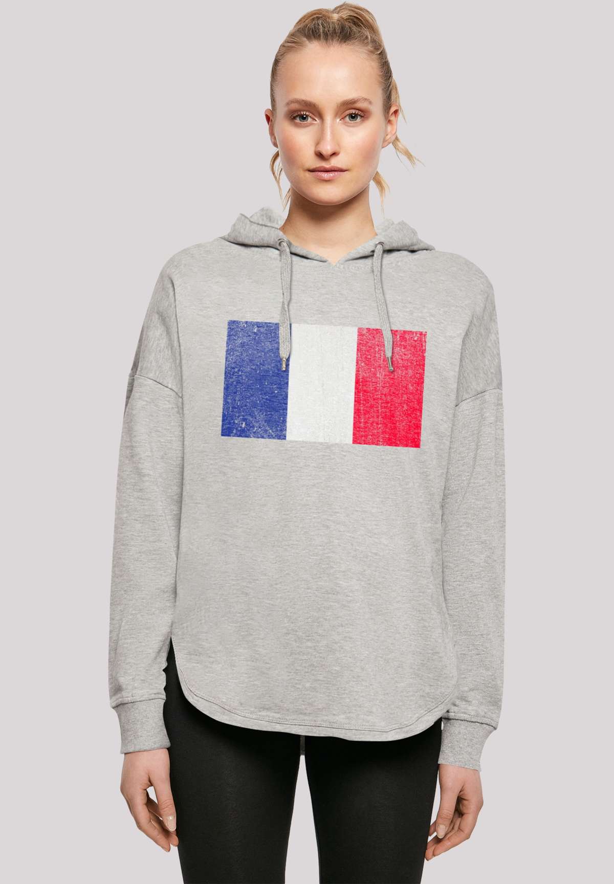 Толстовка с капюшоном France Frankreich Flagge distressed