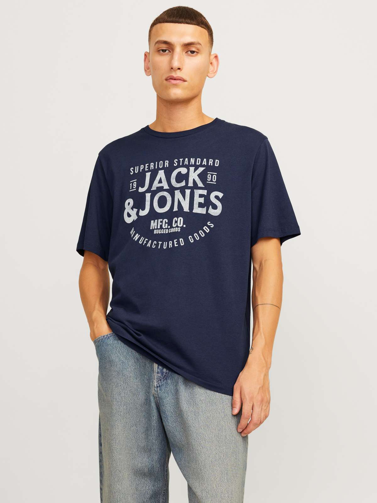 рубашка с круглым вырезом JJJEANS TEE SS O-NECK