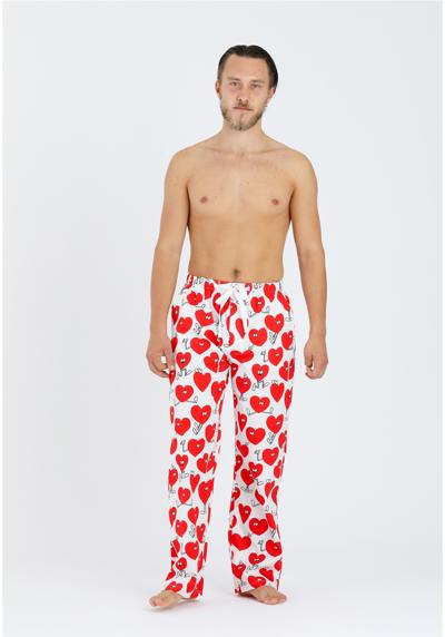 Брюки из ткани с принтом в виде сердечек»Pants Valentines«