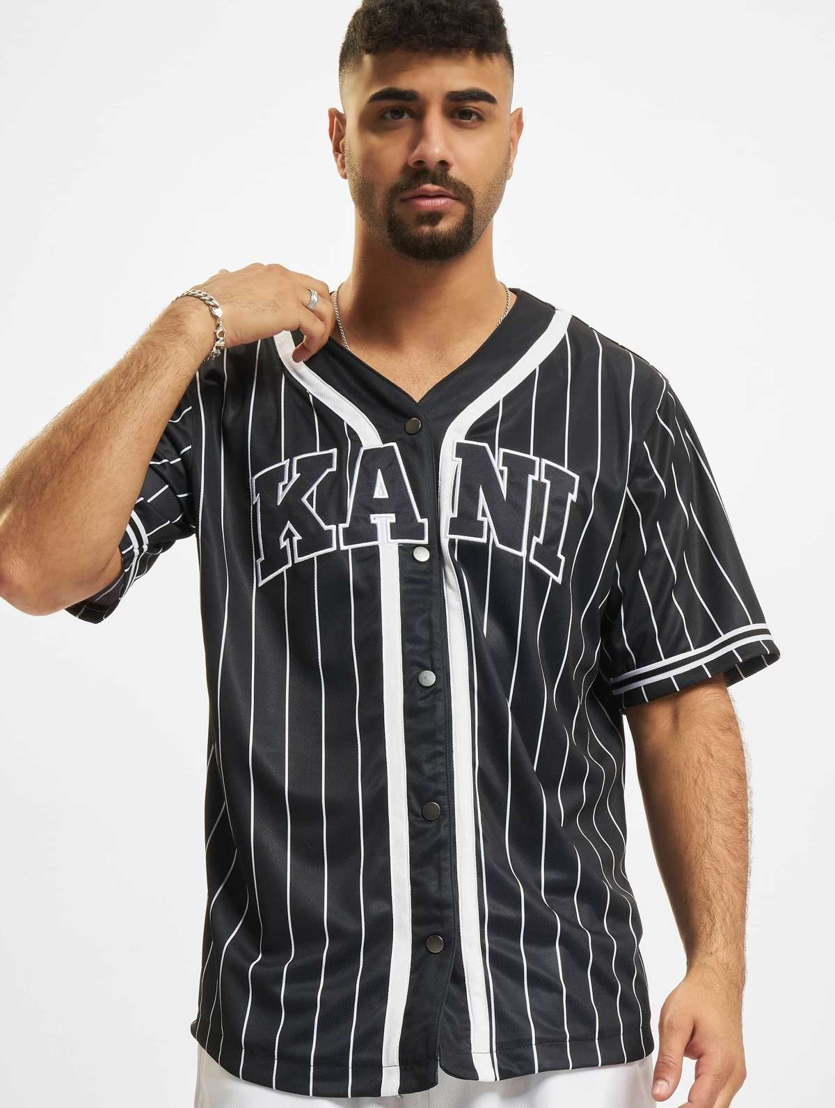 Рубашка с коротким рукавом»Herren KM221-115-1 Serif Pinstripe Baseball Shirt«